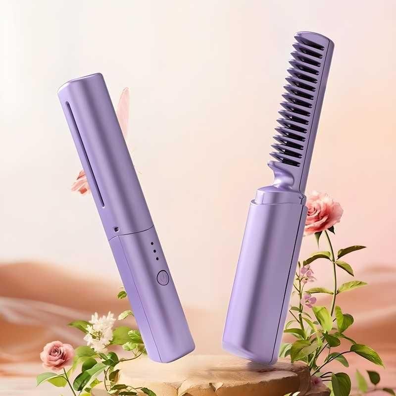 Meneflix Portable Mini Hair Straightener Cordless Hot Comb
