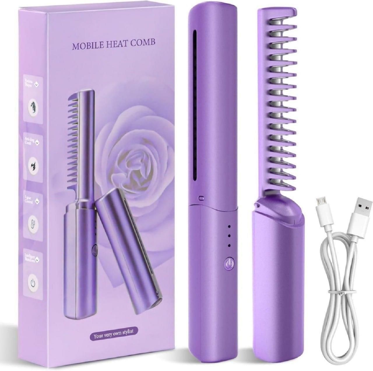 Meneflix Portable Mini Hair Straightener Cordless Hot Comb